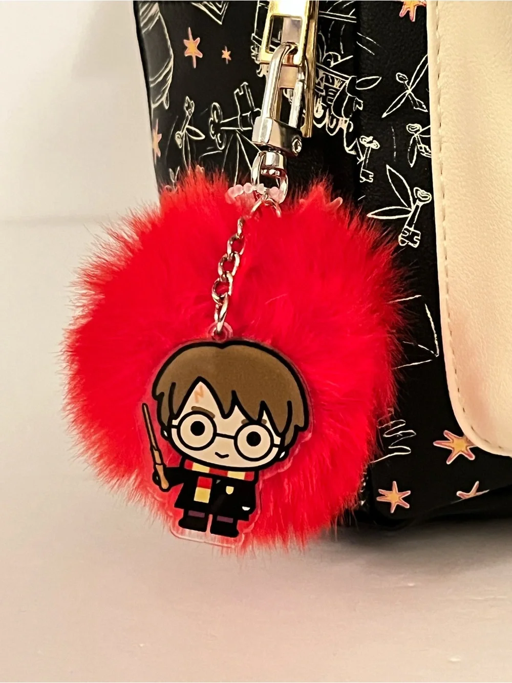 Hogwarts Acceptance Letter Backpack with Red Pom Charm Zipper Pull